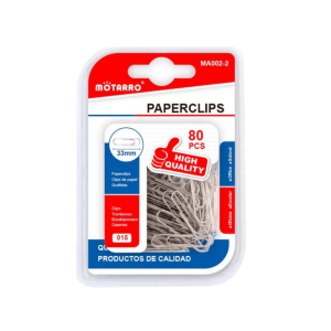MOTARRO PAPER CLIPS 33MM SILVER 80PK