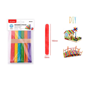 WOODEN STICKS - 150MM 50PCS/PACK MIX
COLOR