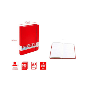A6 NOTE BOOK - 80G 100 SHEETS RED